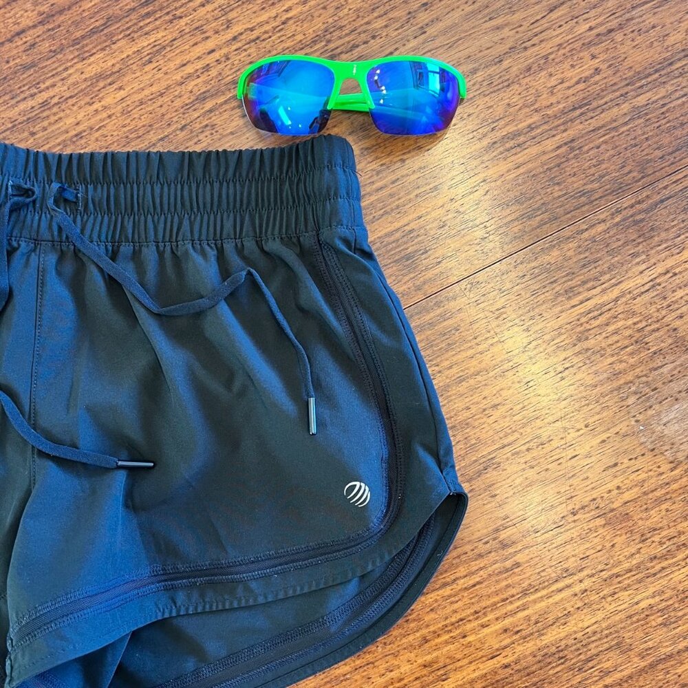 MPG Black Running Shorts with cute see through details